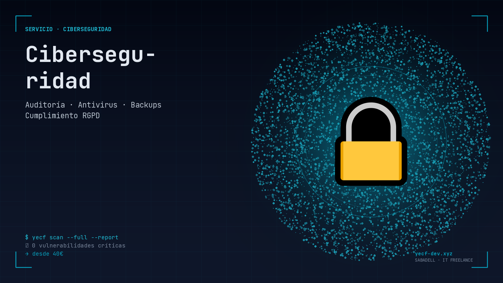 Tarjeta temática del servicio ciberseguridad