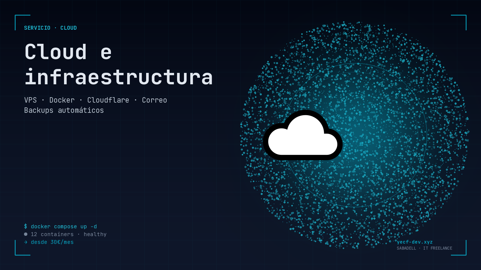 Tarjeta temática del servicio cloud e infraestructura