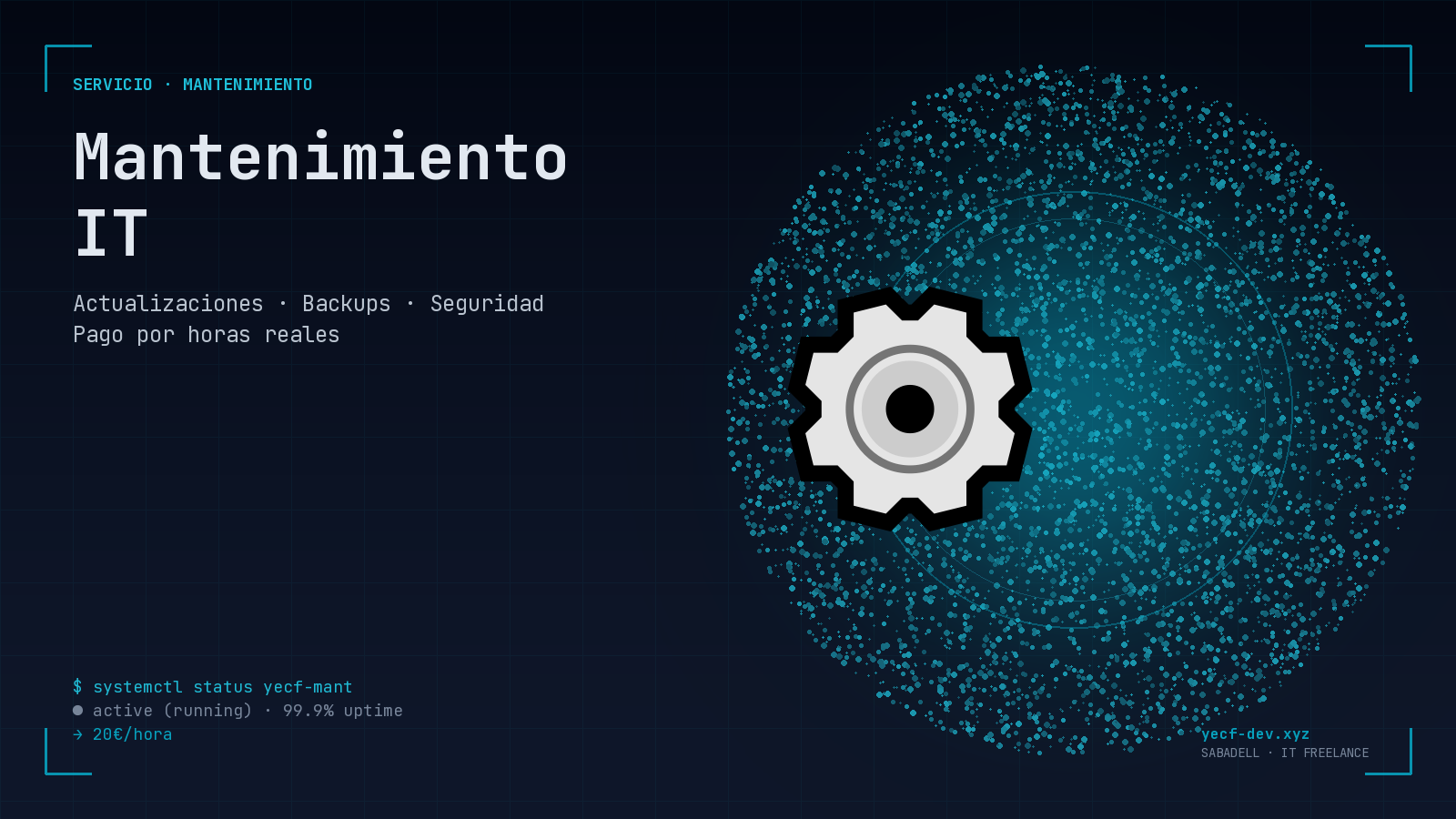 Tarjeta temática del servicio mantenimiento IT
